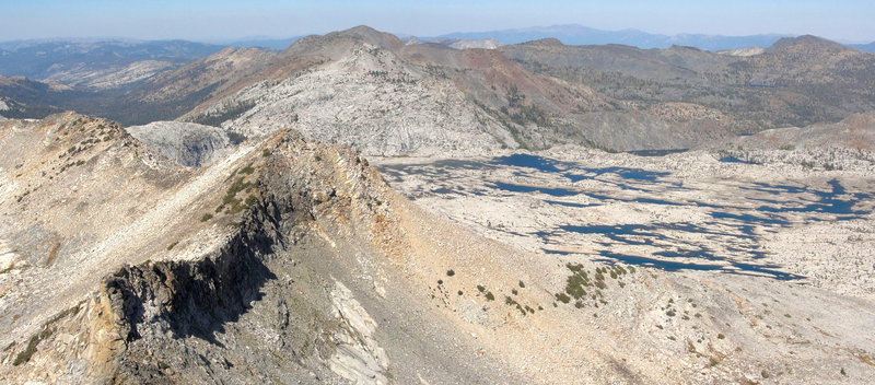 The stunning view of the Desolation Wilderness from the summit of Pyramid Peak leaves nothing to be desired.