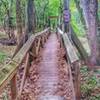 This is one of many bridges you'll cross. This one takes you over Galloway Creek.