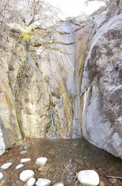 A waterfall at the top of the Fillmore Trail is more of a trickle during dry weather.