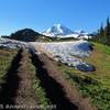 The crest of Skyline Divide offers spectacular views of Mt. Baker.