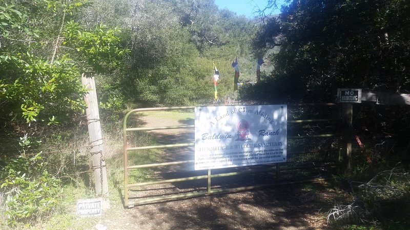 A gate ushers you onto Baldwin Ranch Road.