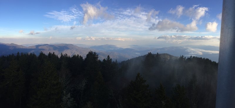 The early morning offers gorgeous views from the fire tower atop Mount Sterling.