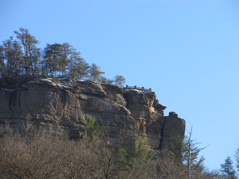 Chimney Top greets visitors from across the Sheltowee Trace on the Red River.