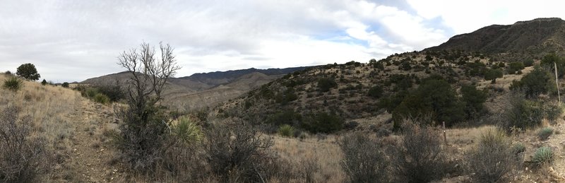 Looking northeast toward Purgatory Canyon. Taken from the junction just before the descent.