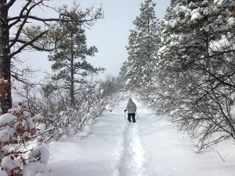 Snowshoeing after 12-15" of fresh snow fell on the mountain.