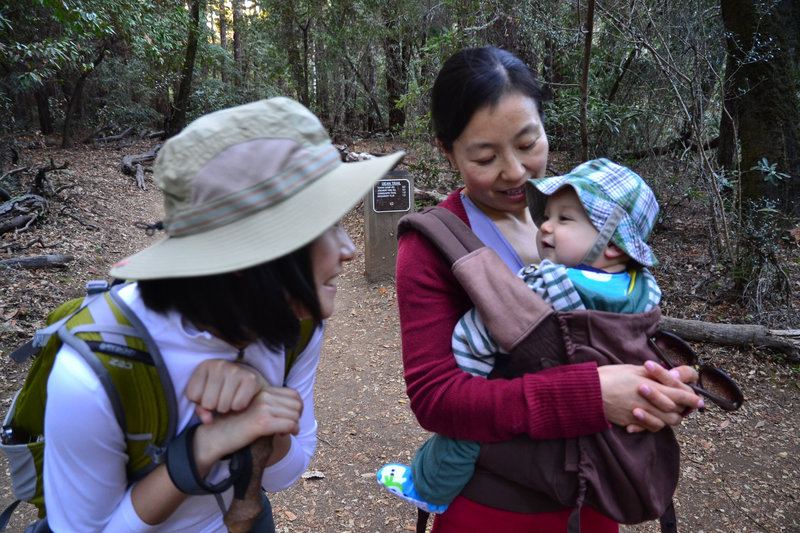 Someone's happy to be out for a hike in Huddart Park.