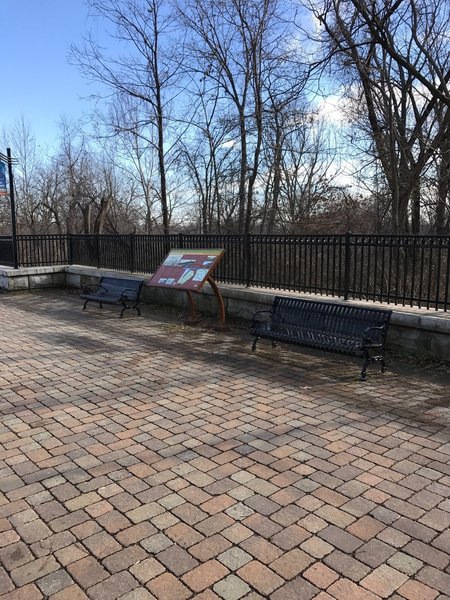 Benches offer a nice break along the Mississippi River Greenway.