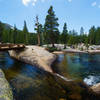 These formations in Lyell Canyon make for great swimming holes along the John Muir Trail in Yosemite National Park.