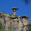 Mushroom Rock stands on a thin pedestal along the Mushroom Rock Trail in Chiricahua.