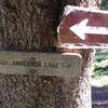 While the trail sign to Anderson Lake is obvious if you're running north, it's hidden if you're running south.