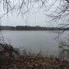 This view across Turkeyfoot Lake can be seen from the end of the peninsula near the beach.