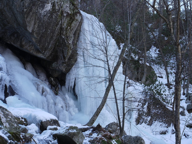 Apple Orchard Falls freezes solid in winter.