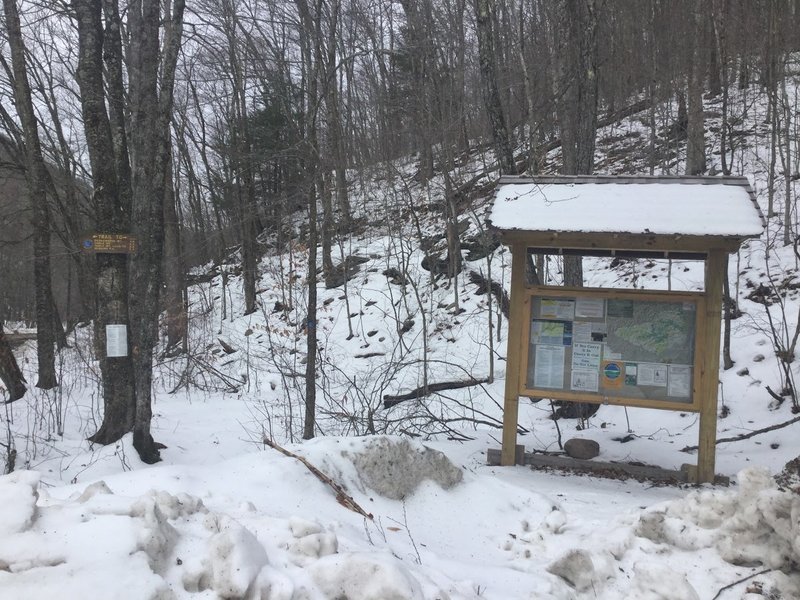 The beginning of the trail is marked with a kiosk and ample signage.