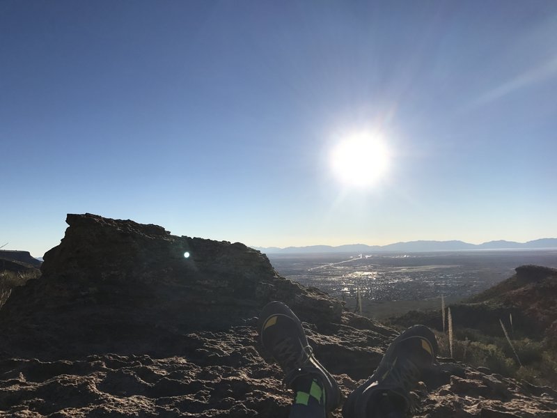 Enjoy a gorgeous view from atop the boulder.