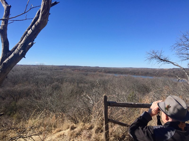 Local birders check out the area's attractions out over the valley. Woodpeckers, blue jays, and cardinals provide frequent company to walks on this trail.