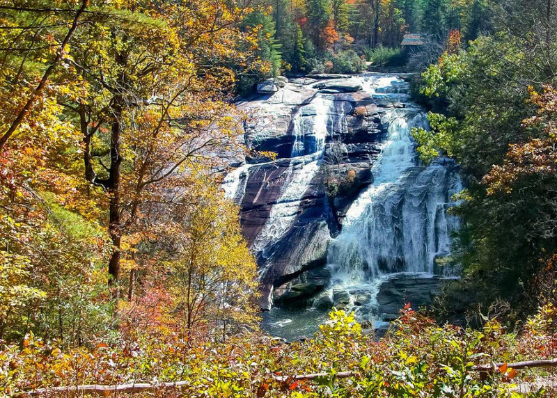 High Falls stands magnificent in the distance from the overlook.