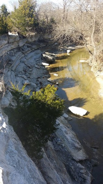 Right near the parking area, this limestone cliff overlook offers an interesting look at the rock and river below.