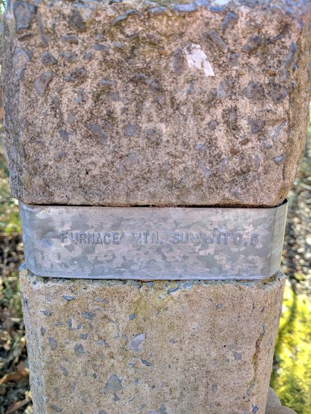 This is a marker on the way to the Furnace Mountain Summit.