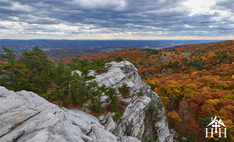 This is a wide view of the southern portion of the crag.