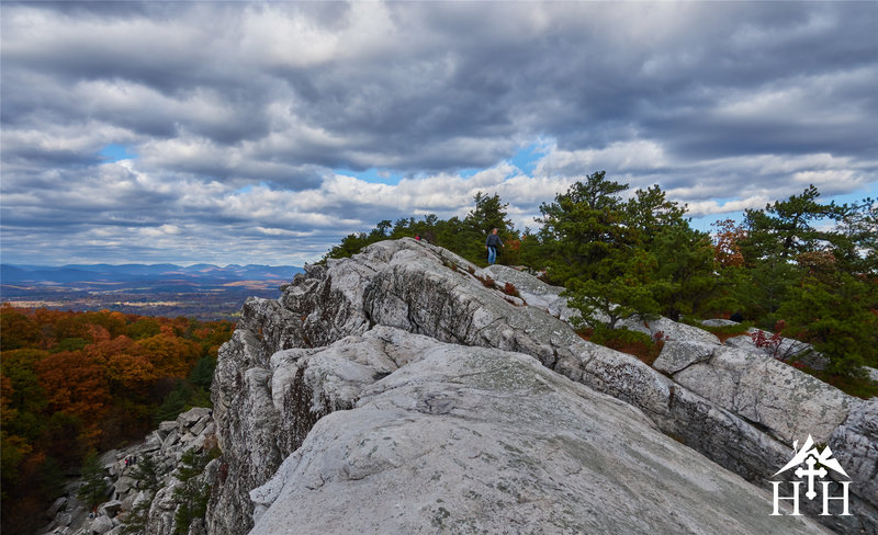 This is a view of the crag looking north.