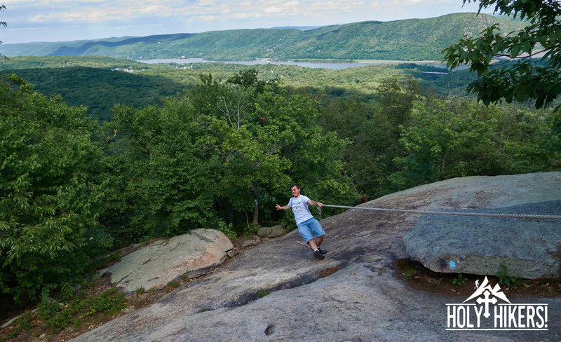 The trail has a useful rope to help you up the scramble.