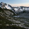 The sun sets over Whatcom Peak.