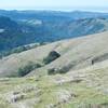 From the Ridge Trail, you can see the Hawk Trail descending the hillside and the Alder Spring below that.