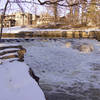 A broad falls cascades behind Henry Ford Estates.