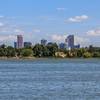 Enjoy beautiful views of the Denver skyline from Sloan's Lake Park.