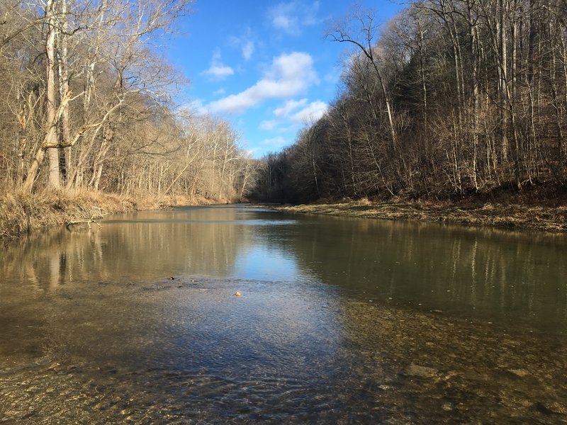 Enjoy beautiful views looking north up Big Walnut Creek.