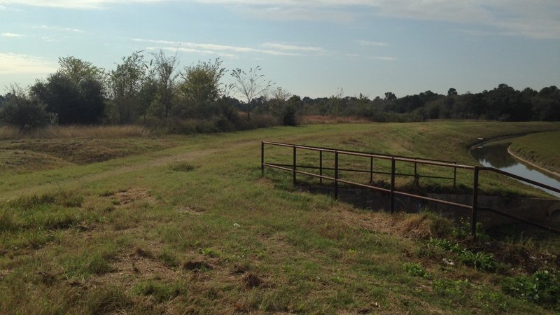 View looking south where Mary Helen Lee Trail meets Langham Creek.