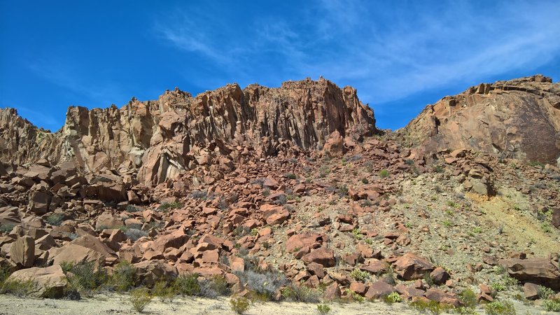 Huge cliffs mark the south side of Indian Head.