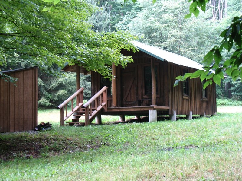 Depending on the season, enjoy a snack or warm up in this warming hut in the North Woods Trail System.