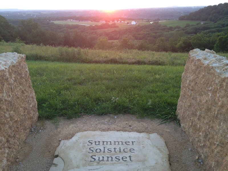 On the summer solstice, the stones in the Council Ring align with the setting sun.
