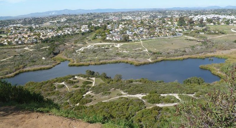 The view down to the lake from the top of the volcano.