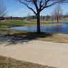 A pond was created by Huffhines Creek near the recreation center.