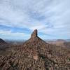 Weaver's Needle stands prominently in the distance.