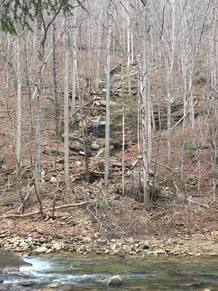 Look for this waterfall across the creek at the first bridge.