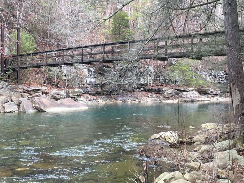 This is the first bridge on the trail from the main Piney River parking area. I watched a young guy jump from the bridge into the swimming hole below in February!