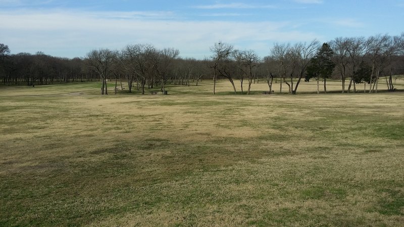 In Breckinridge Park, enjoy huge, open fields with plenty of shade trees.