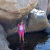 Have some fun in the pool just above the waterfall in Los Peñasquitos Canyon.