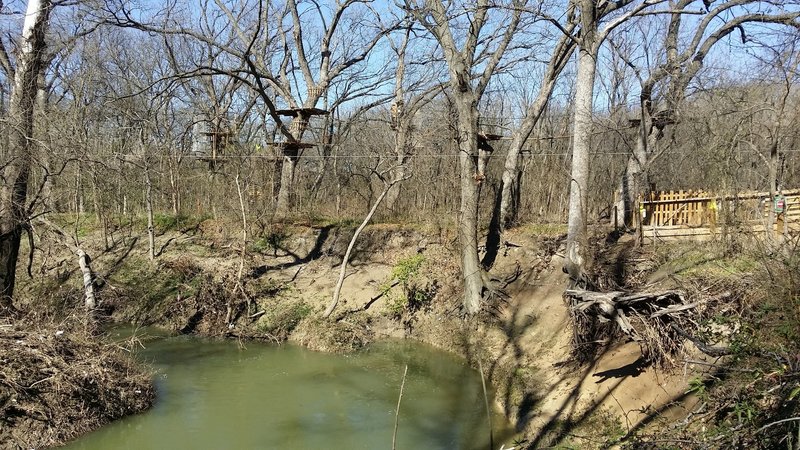 Check out the zipline and ropes course while at Oak Point Park & Nature Preserve.