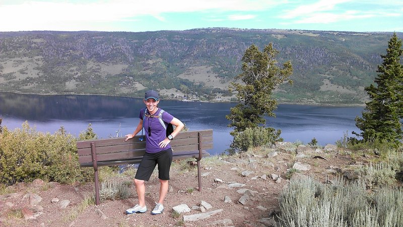 Enjoy expansive views looking down on Fish Lake from the east ridge.