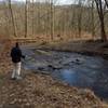 You'll have to navigate this water crossing along the Cave Trail.