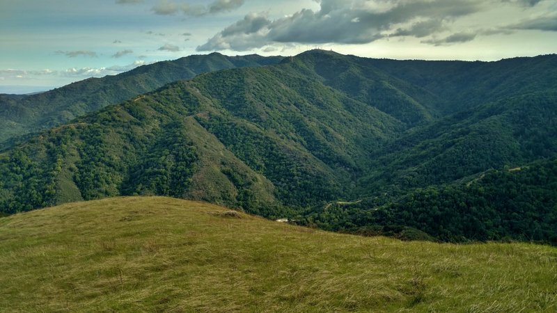 Loma Prieta (in the distance) at 3,786 ft. is the highest peak in the Santa Cruz Mountains.