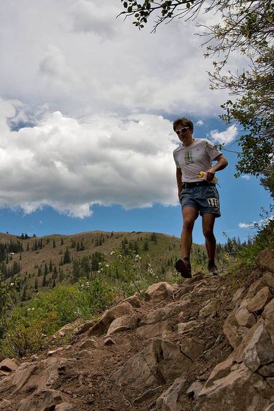 About a mile down from Windy Pass, runners still have to encounter sharp rocks underfoot.