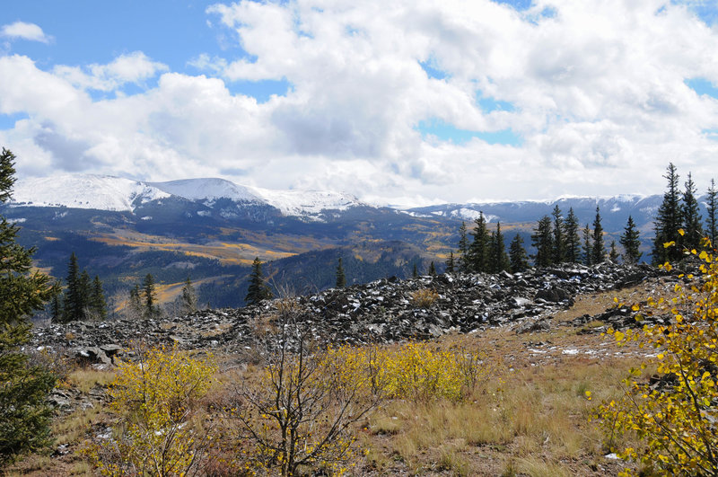 Lovely views are bolstered by the boulder fields.