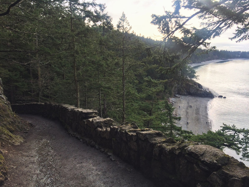 The North Beach Trail is quite steep leading up to the bridge.