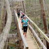 The suspension bridge crossing during the 5K Walk/Run.