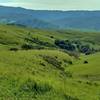 Looking south from Coyote Peak in the Santa Teresa Hills, the Santa Cruz Mountains stand in the distance.